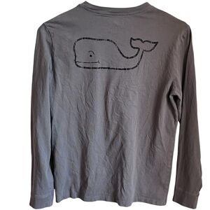 Vineyard Vines Gray Whale Graphic LS Tee Unisex Boys Size Large 16 GUC